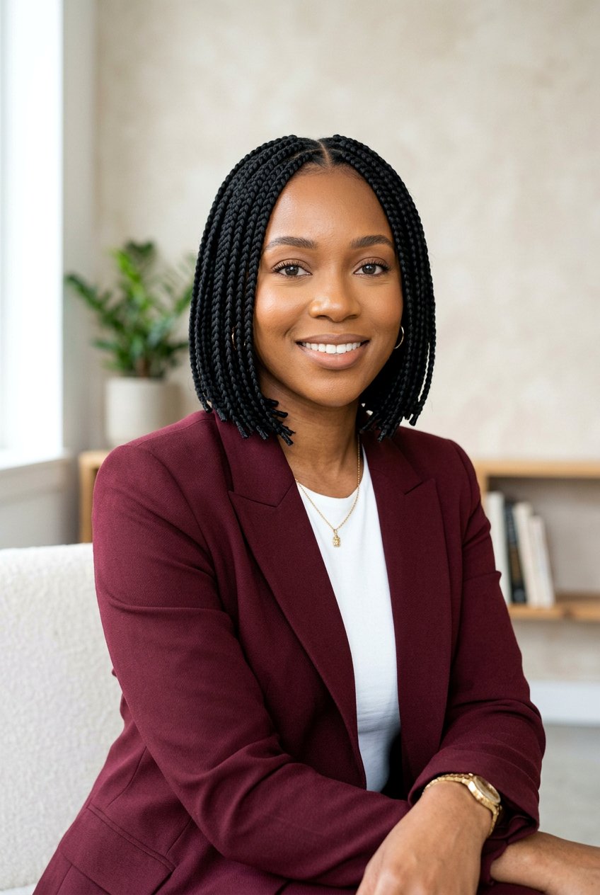 Box Braids Bob - 20 office friendly braided hairstyles for black women - 20 office friendly braided hairstyles for black women