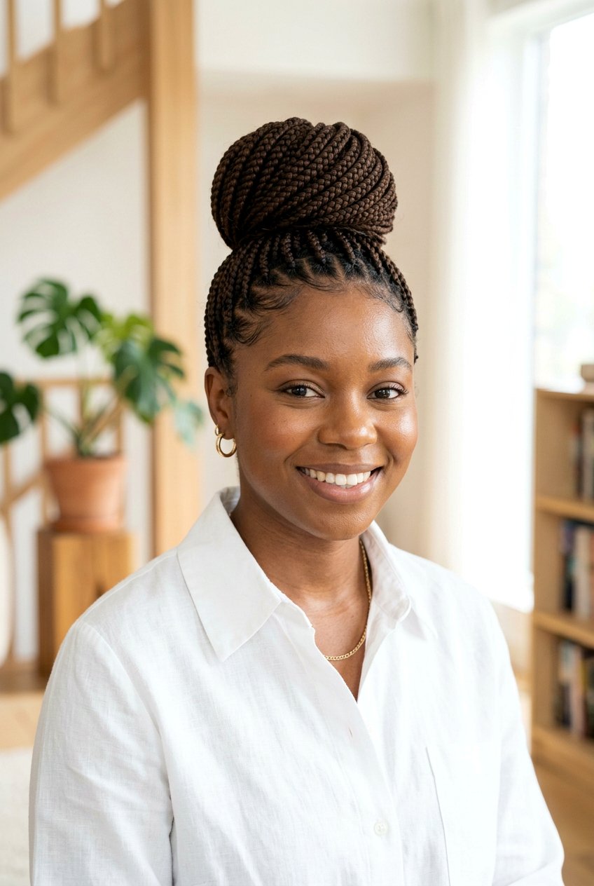 Box Braids Bun For Work - 20 corporate hairstyles for women - 20 corporate hairstyles for women