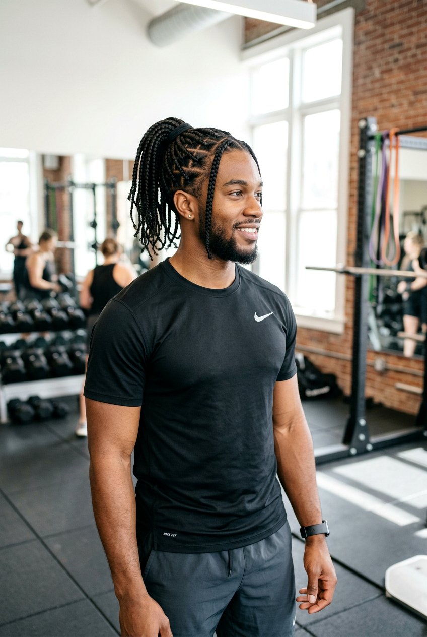 Box Braids For Men - 20 braided ponytail for men - 20 braided ponytail for men