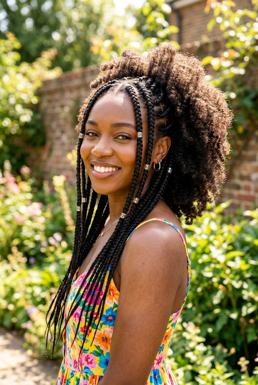 Box Braids In Front With Afro Puff - 20 afro puff with braids in front - 20 afro puff with braids in front