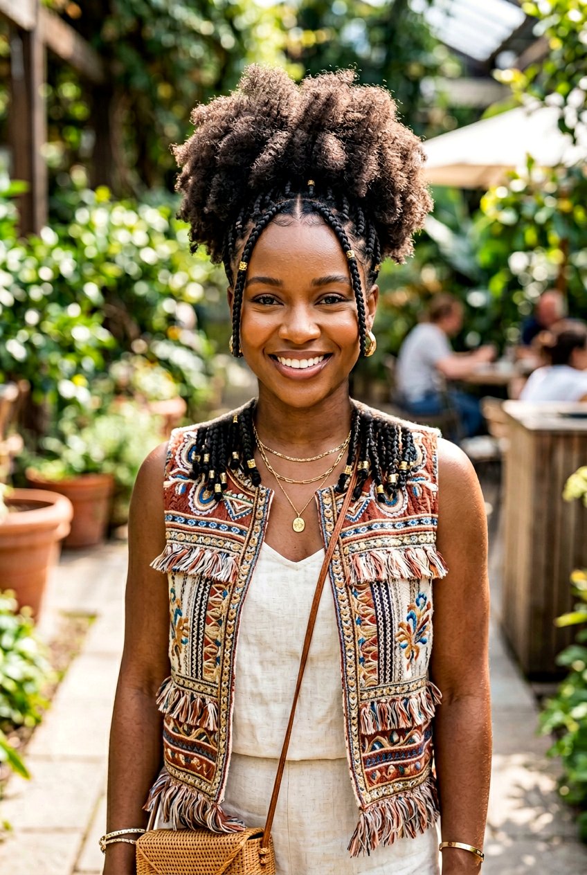 Box Braids Into Afro Puff - 20 afro puff ponytail with braids - 20 afro puff ponytail with braids