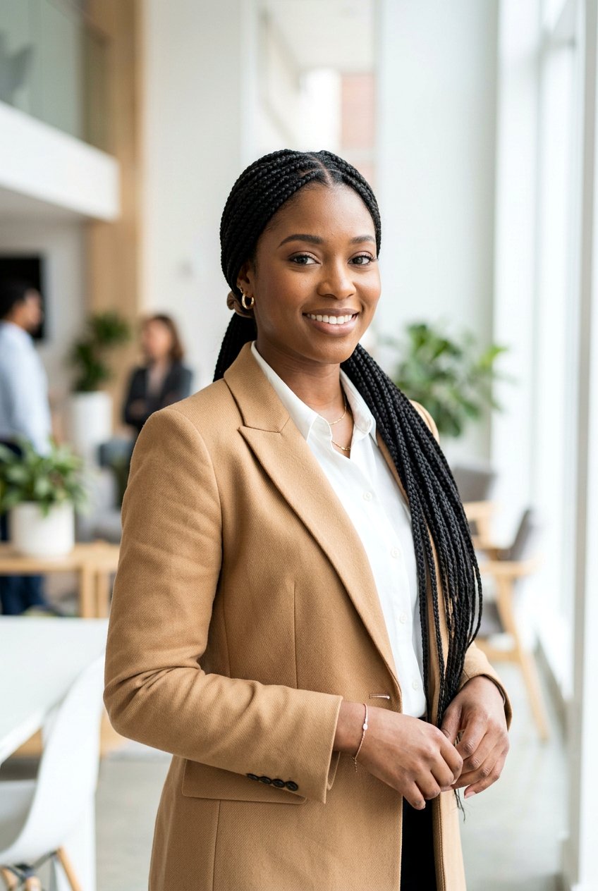 Box Braids Low Ponytail - 20 internship hairstyle for college women - 20 internship hairstyle for college women