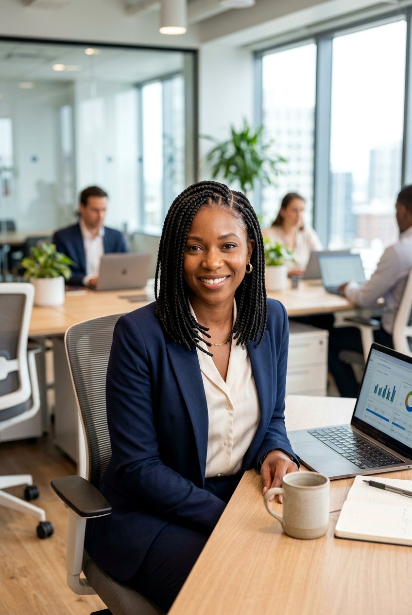 Box Braids Natural Hairstyle For Work - 20 natural hairstyles for work - 20 natural hairstyles for work