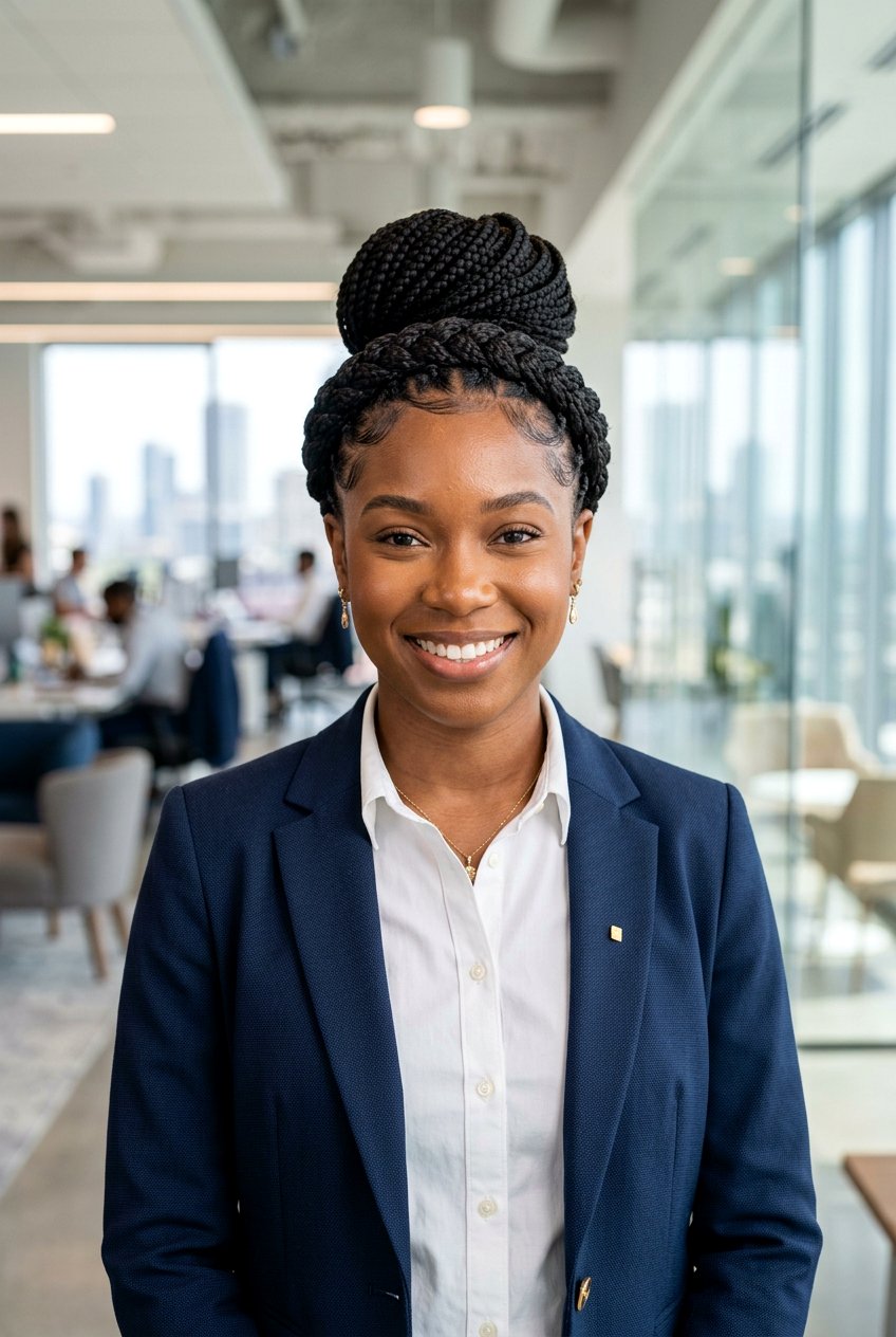 Box Braids Updo - 20 black women office hairstyle ideas - 20 black women office hairstyle ideas