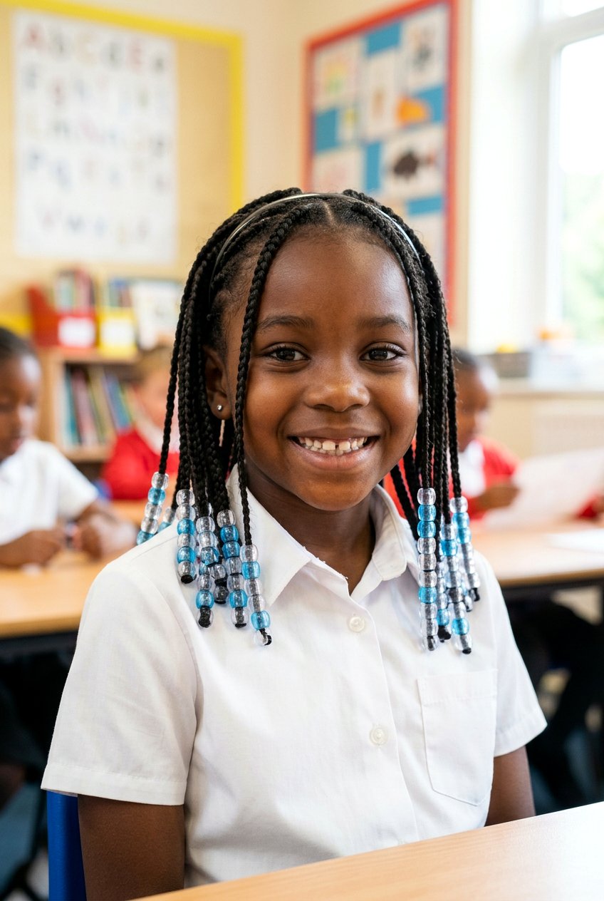 Box Braids With Beads - 20 neat school hairstyle for little girls - 20 neat school hairstyle for little girls