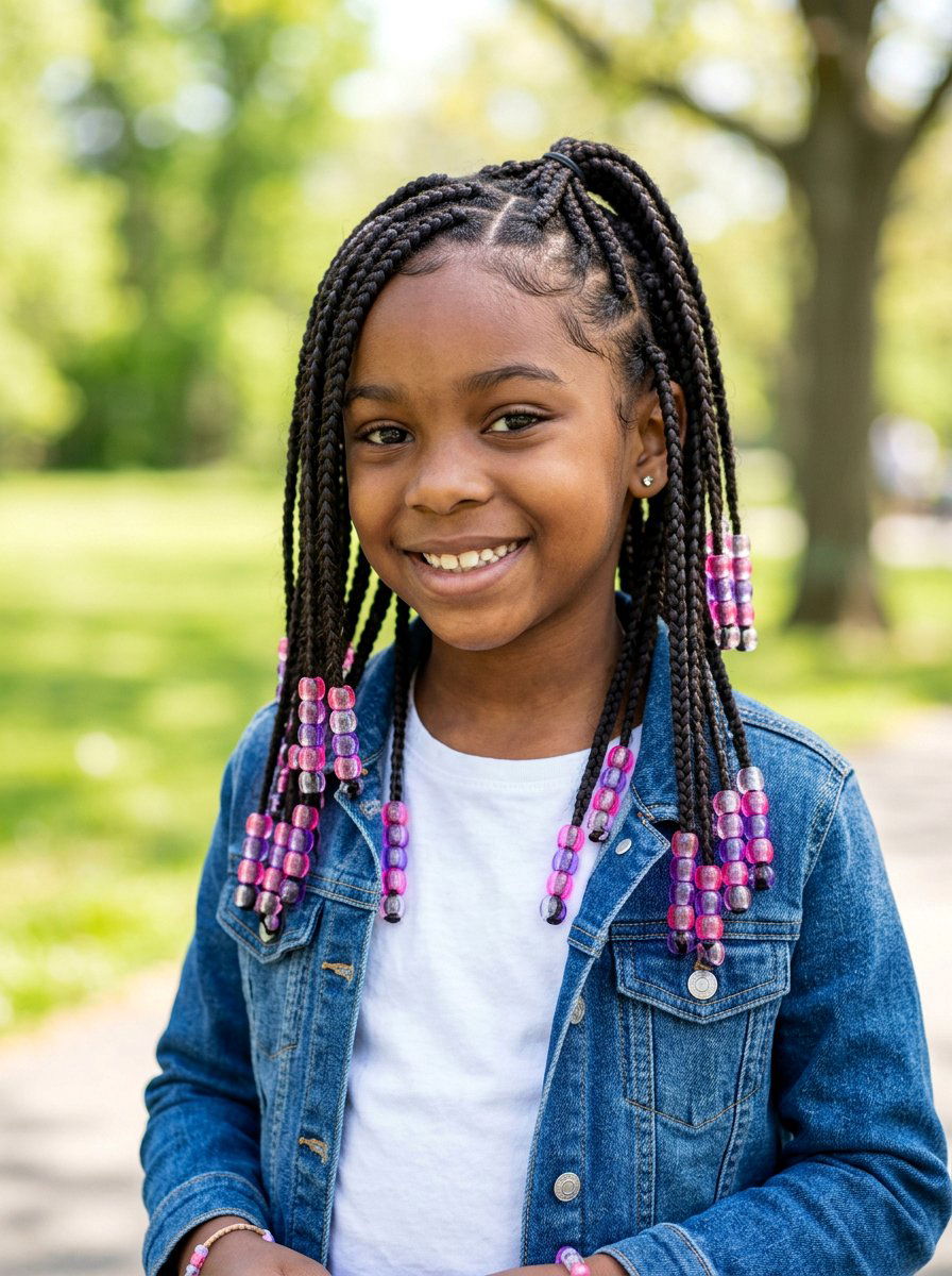 Box braids with beads - 20 school braids with beads for girls - 20 school braids with beads for girls