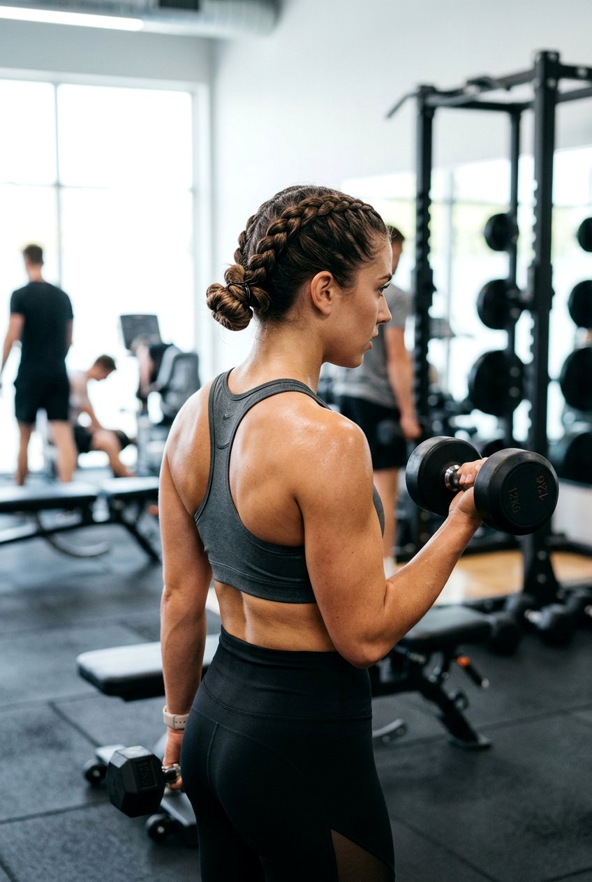 20 Practical Gym Braid Bun Hairstyle Ideas for Your Workout