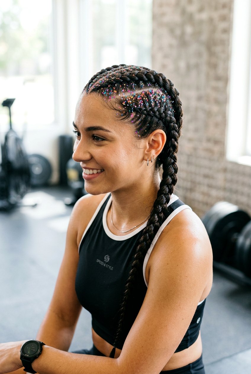 Boxer Braids - 20 glitter roots hairstyle ideas - 20 glitter roots hairstyle ideas