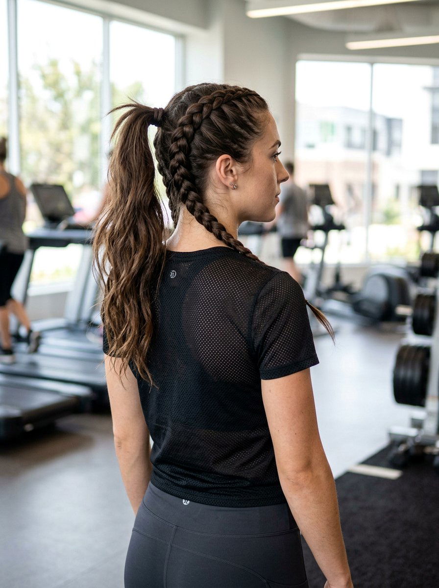 Boxer Braids Into Ponytail - 20 workout ponytail with braid - 20 workout ponytail with braid