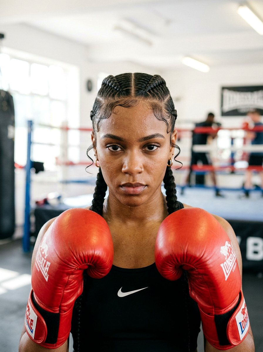 Boxer Braids With Face Framing Tendrils - 20 gym hairstyle for medium layers - 20 gym hairstyle for medium layers