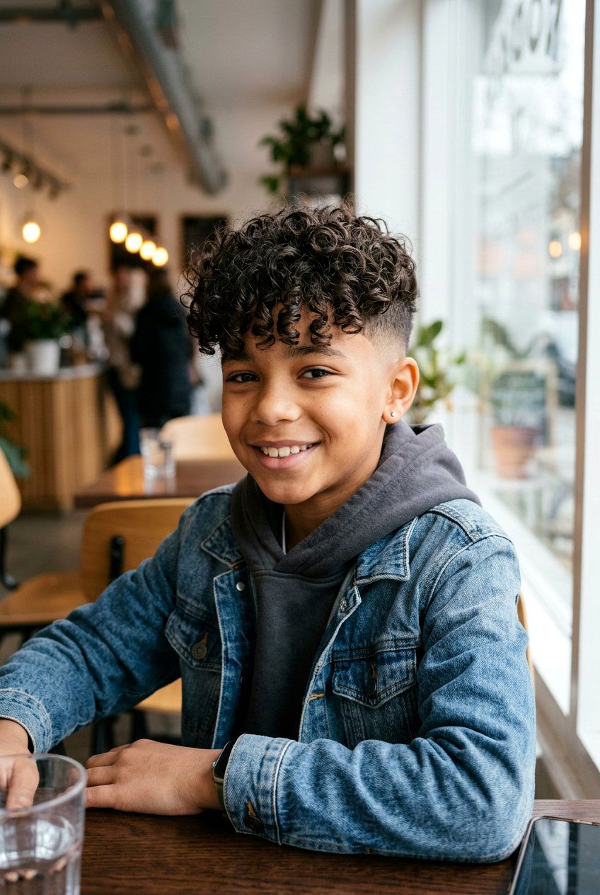 Boys Curly Fringe with Faded Sides - 20 mixed boys curly haircuts - 20 mixed boys curly haircuts