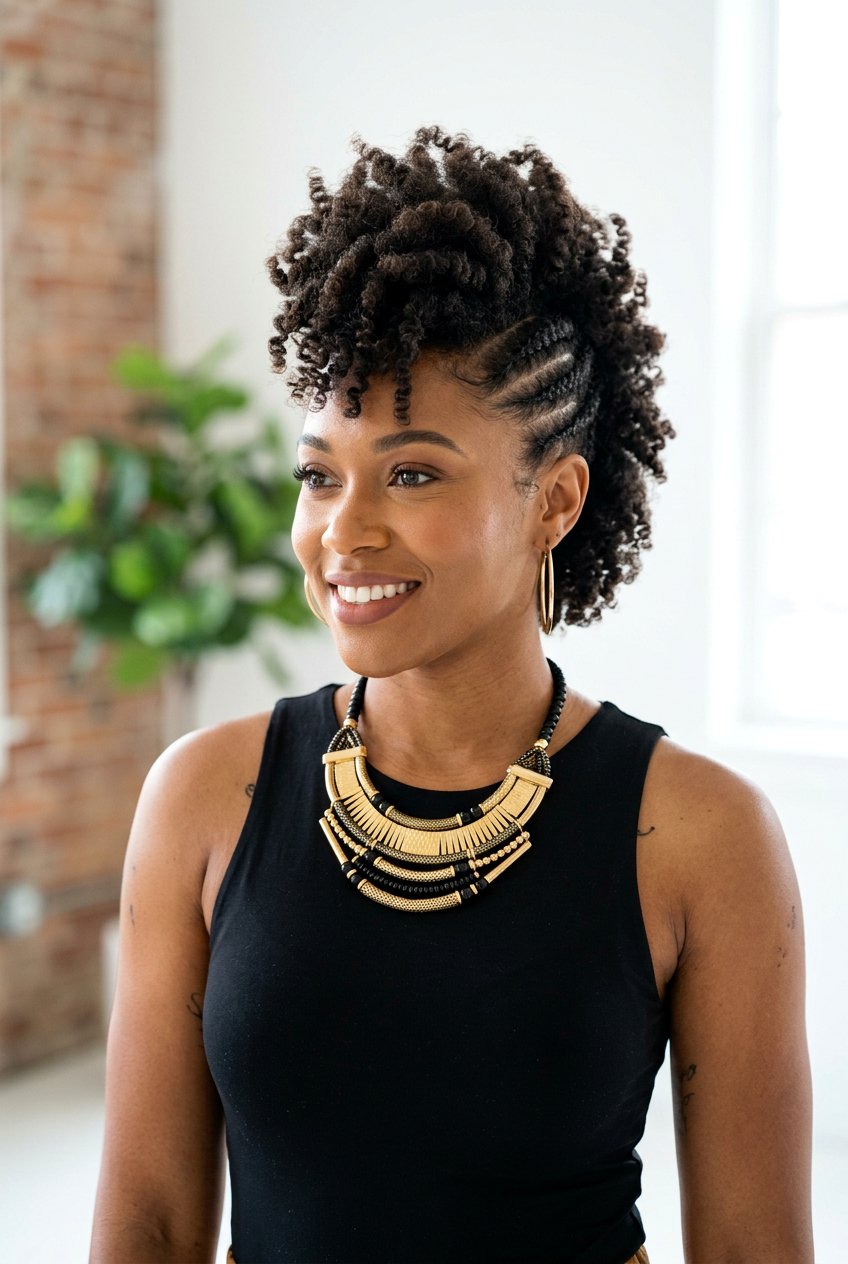 Braid Out Faux Hawk - 20 braid out on short natural hair - 20 braid out on short natural hair