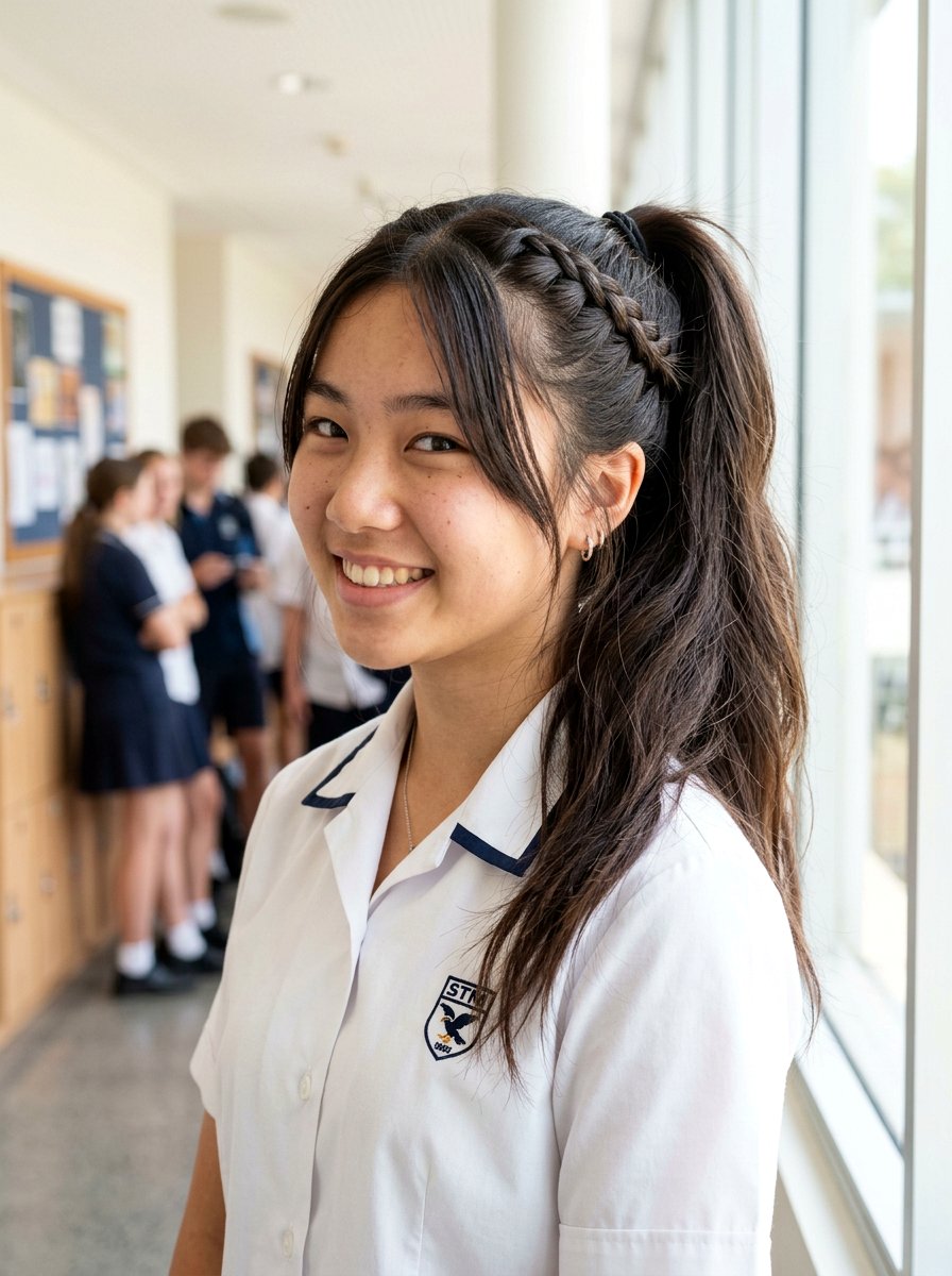 Braided Bangs Into Ponytail - 20 school braid ponytail for long hair - 20 school braid ponytail for long hair