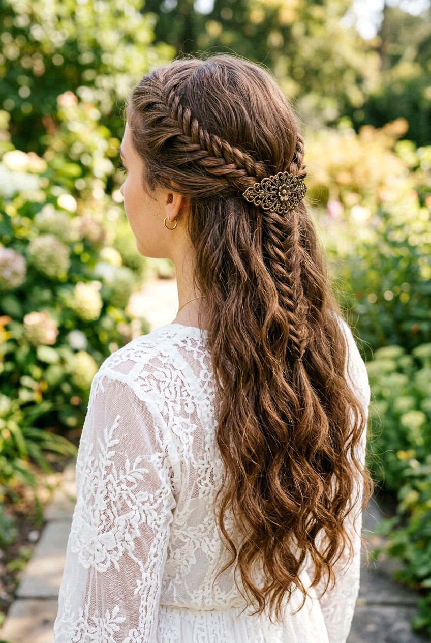 Braided Barrette Half Up - 20 barrette half up hairstyle - 20 barrette half up hairstyle