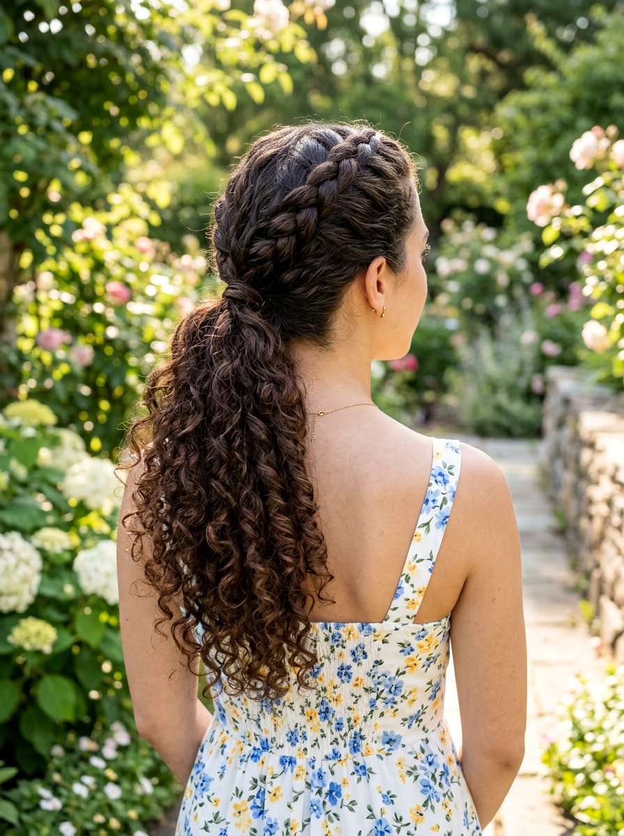 Braided Base Curly Ponytail - 20 humidity proof curly ponytail - 20 humidity proof curly ponytail