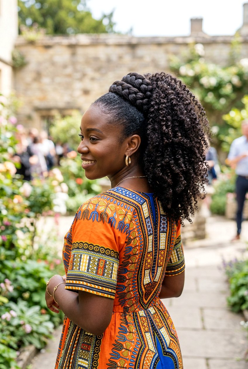 Braided Base Ponytail With Tight Curls - 20 tropical ponytail hairstyle with curls - 20 tropical ponytail hairstyle with curls