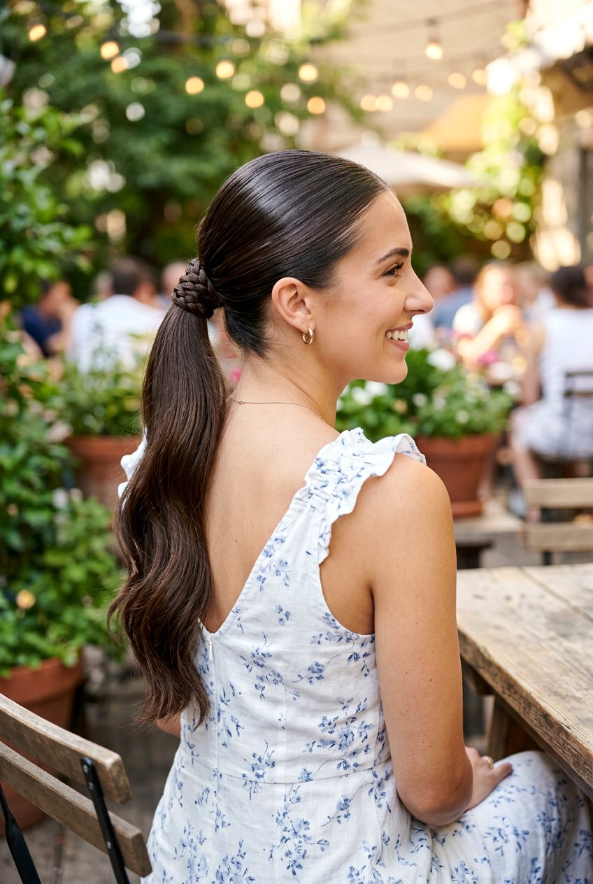 Braided Base Slick Ponytail - 20 clean girl slick ponytail - 20 clean girl slick ponytail