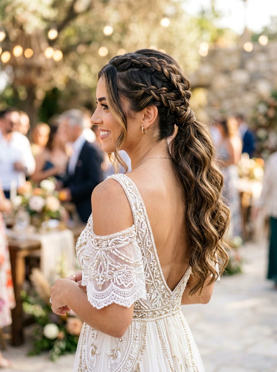 Braided Base Wavy Ponytail - 20 red carpet ponytail with waves - 20 red carpet ponytail with waves