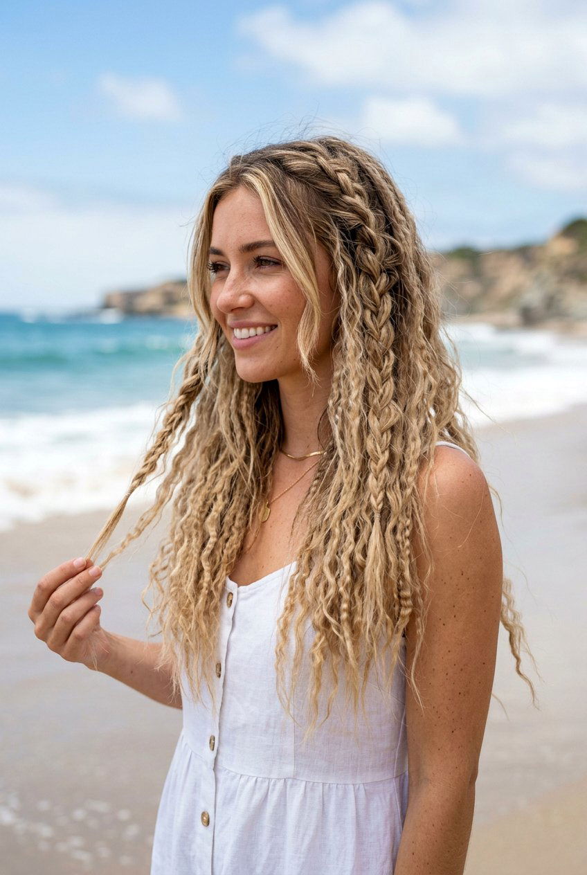 Braided Beach Waves - 20 beach wave hairstyles - 20 beach wave hairstyles