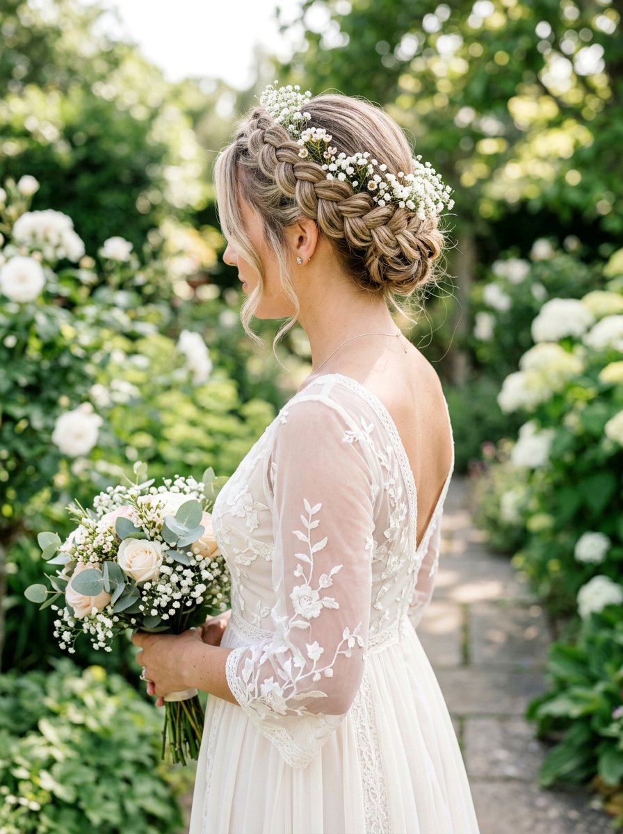 Braided Bridal Crown Hairstyle - 20 glamorous bridal hairstyle ideas - 20 glamorous bridal hairstyle ideas