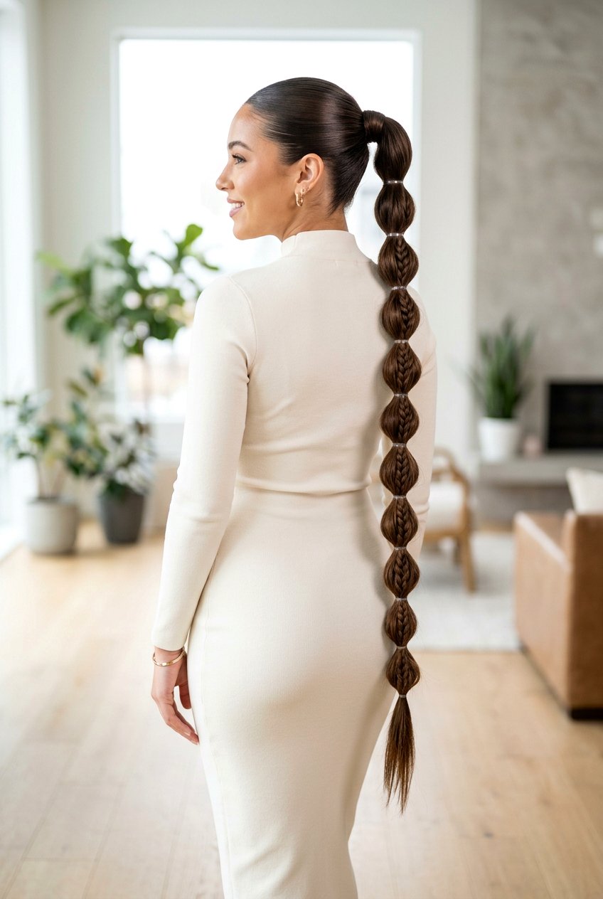 Braided Bubble Ponytail For Long Hair - 20 braided bubble ponytail - 20 braided bubble ponytail