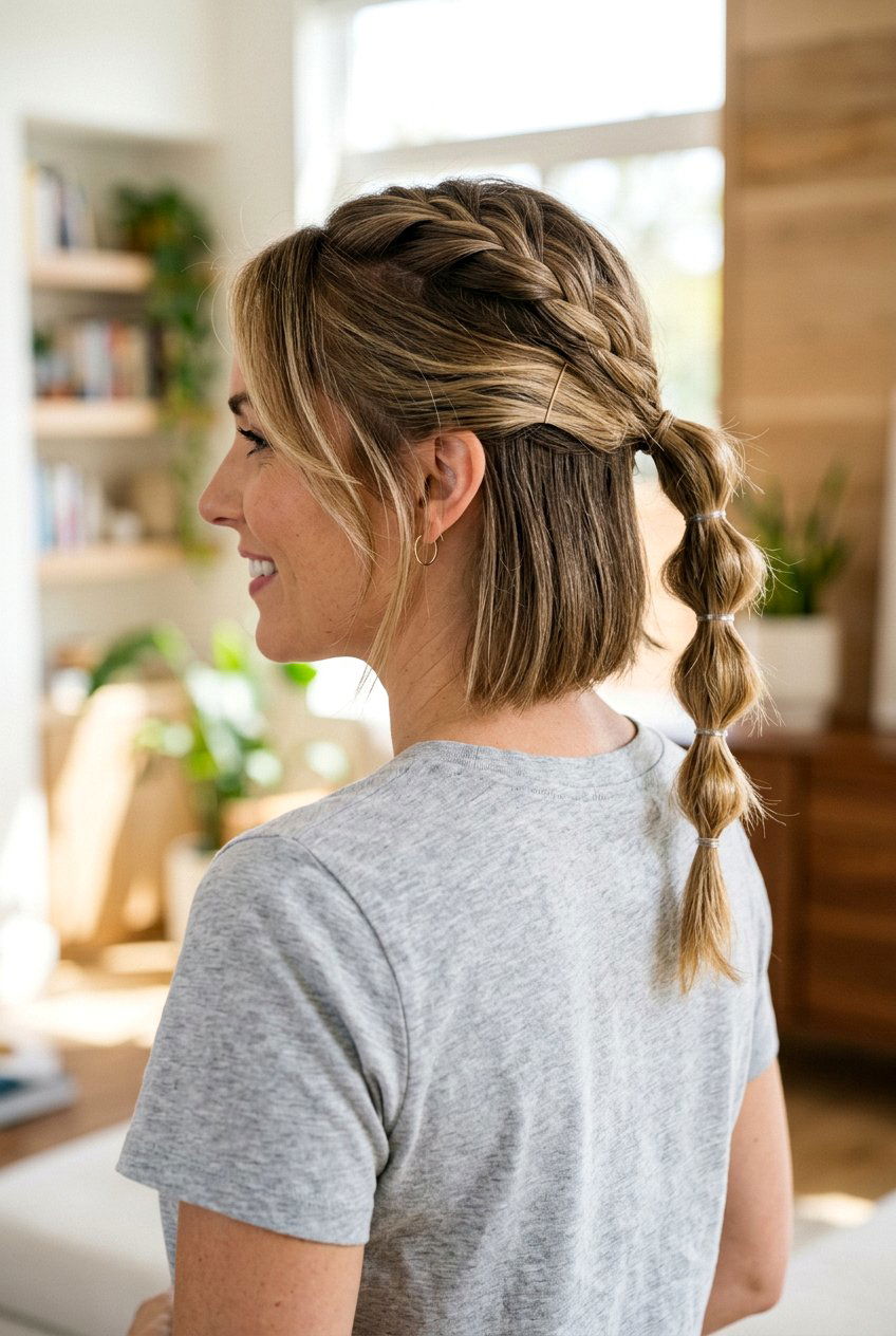 20 Trendy Braided Bubble Ponytail Ideas for a Fun New Look