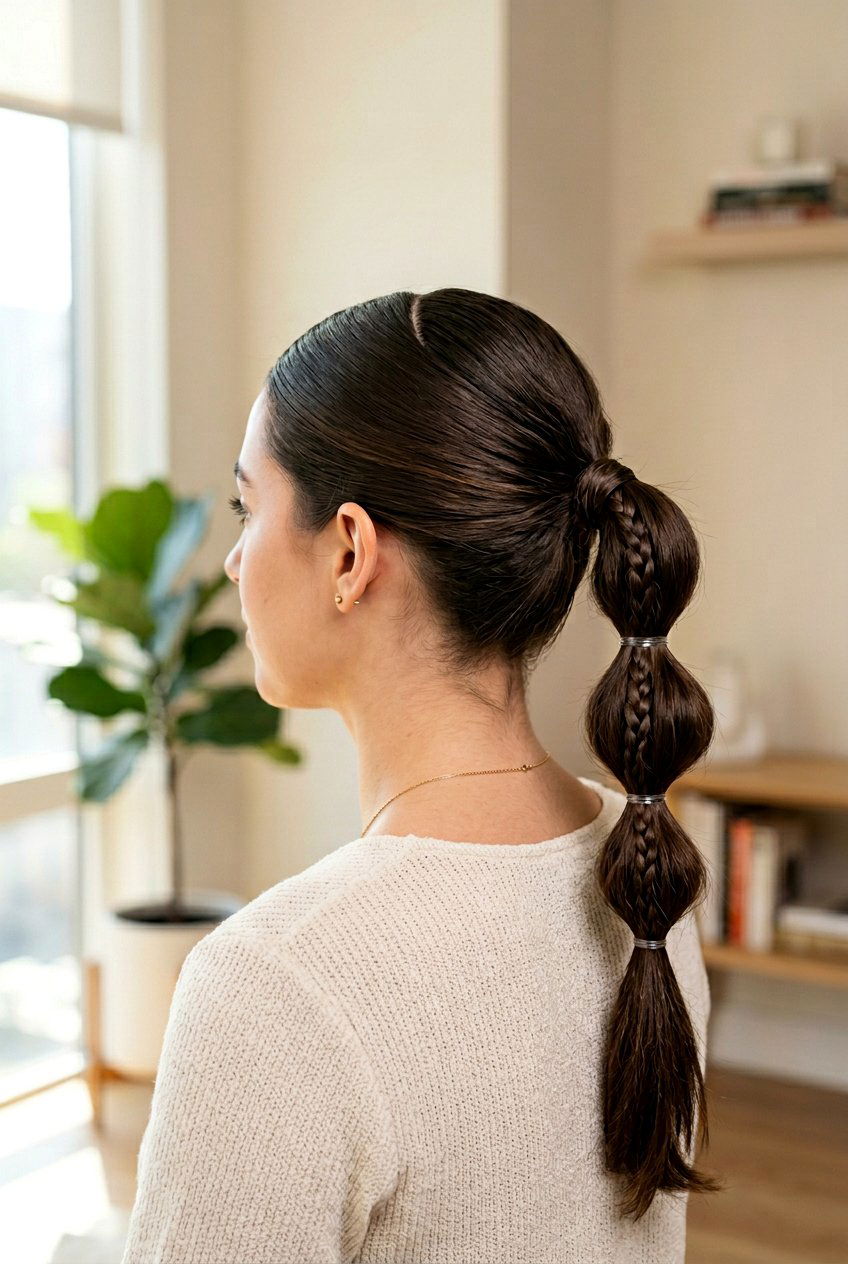 Braided Bubble Ponytail With Middle Part - 20 braided bubble ponytail - 20 braided bubble ponytail