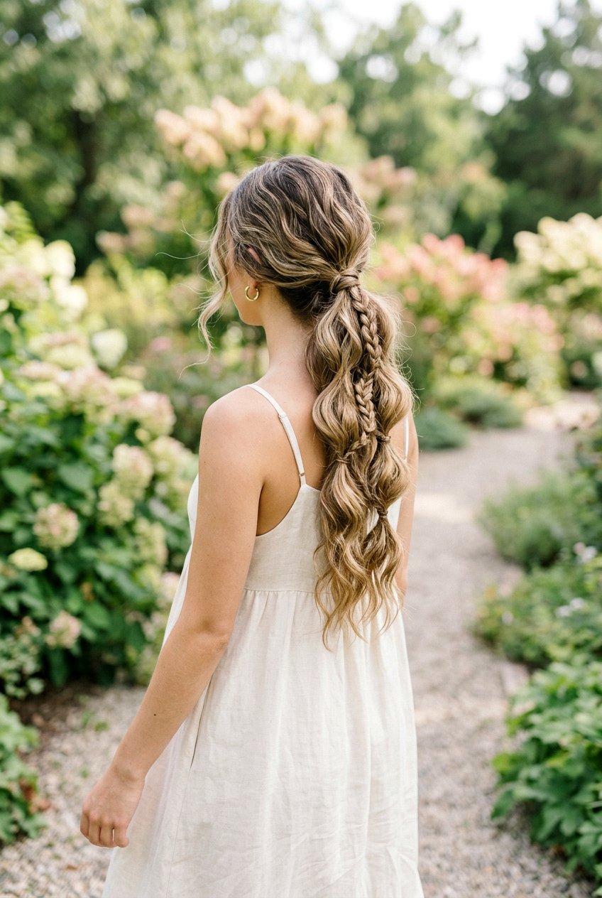 Braided Bubble Ponytail With Wavy Texture - 20 braided bubble ponytail - 20 braided bubble ponytail