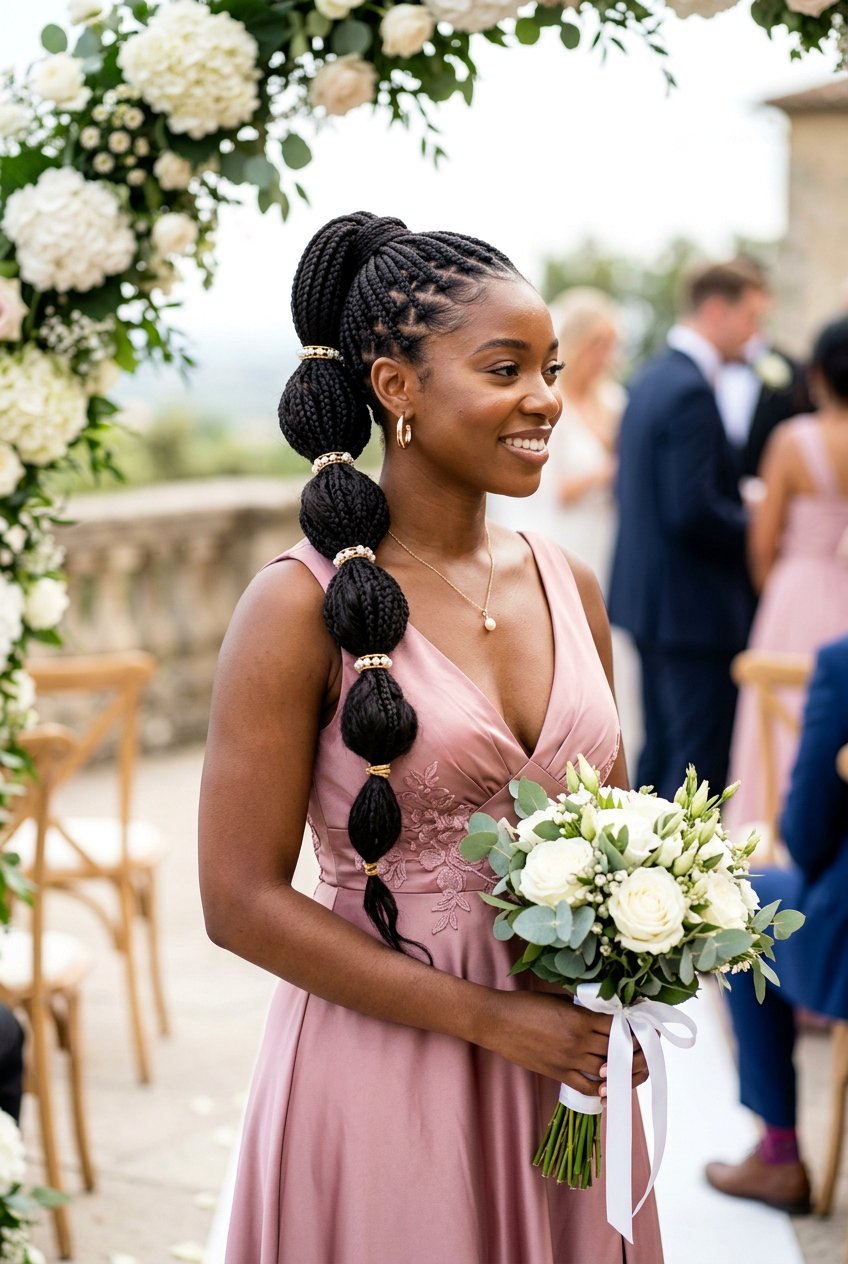 Braided Bubble Ponytail - 20 bridesmaid braid ponytail for black women - 20 bridesmaid braid ponytail for black women