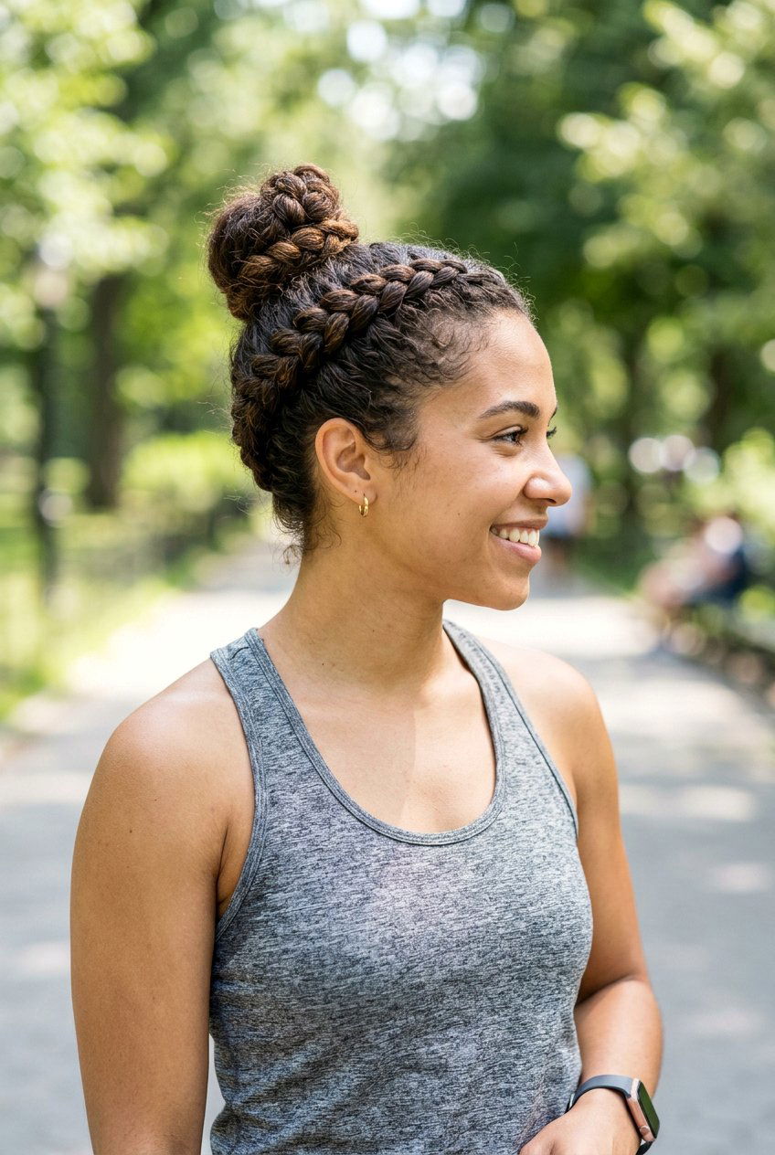 Braided Bun - 20 easy hairstyles for busy moms with long hair - 20 easy hairstyles for busy moms with long hair