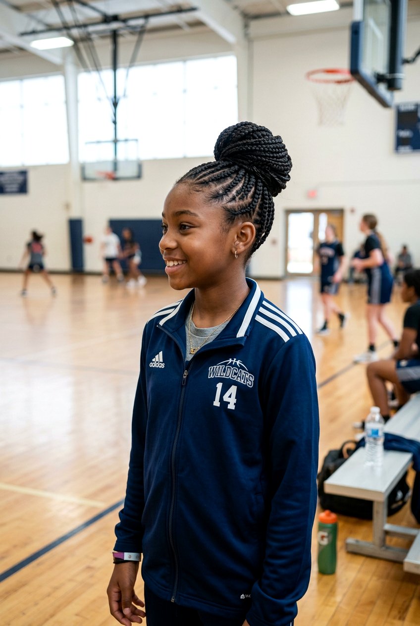 Braided Bun Basketball Hairstyle For Girls - 20 basketball hairstyles for girls - 20 basketball hairstyles for girls
