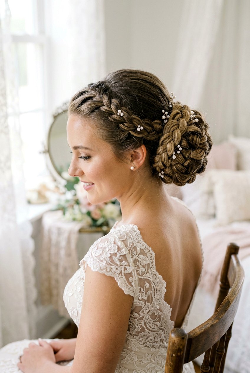 Braided Bun Bridal Updo - 20 romantic bridal updo - 20 romantic bridal updo