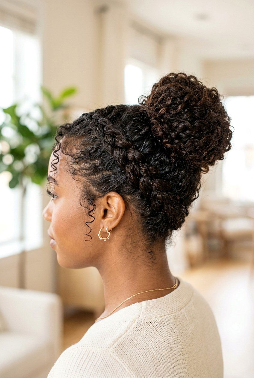 Braided Bun For Curly Hair - 20 festive braid bun hairstyle - 20 festive braid bun hairstyle