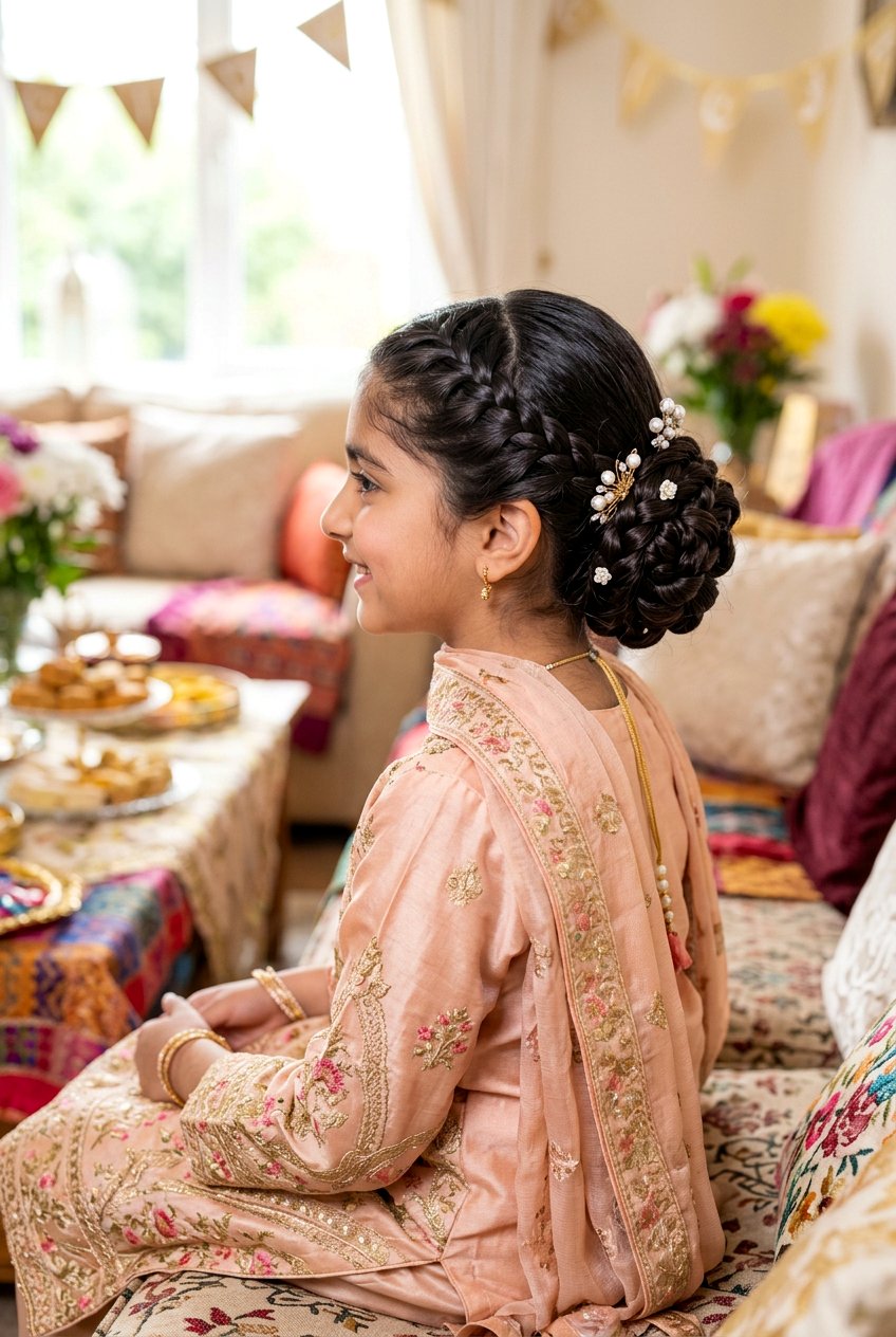 Braided Bun For Eid - 20 eid hairstyles for girls - 20 eid hairstyles for girls