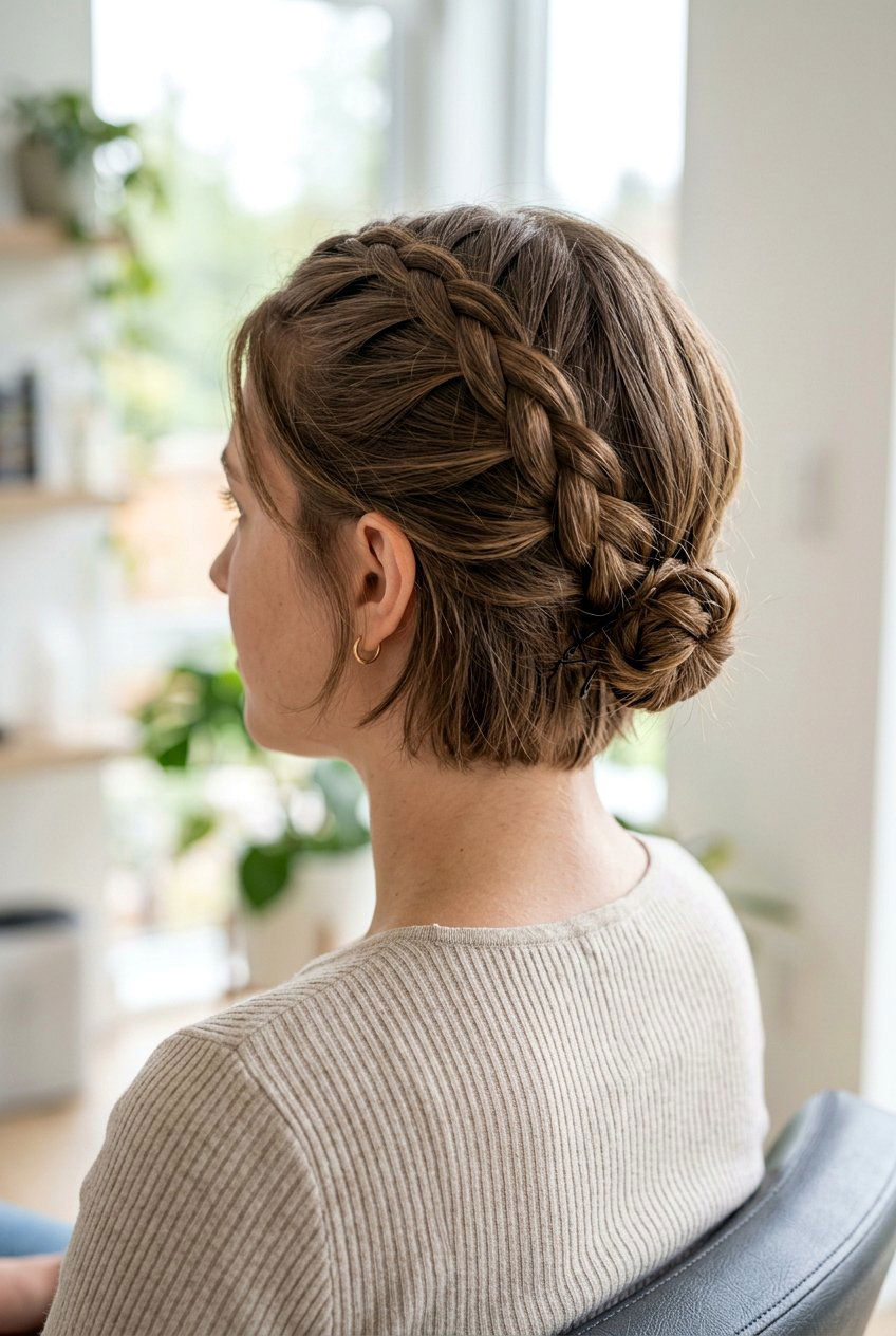 Braided Bun For Short Hair Workout - 20 gym braid bun hairstyle - 20 gym braid bun hairstyle