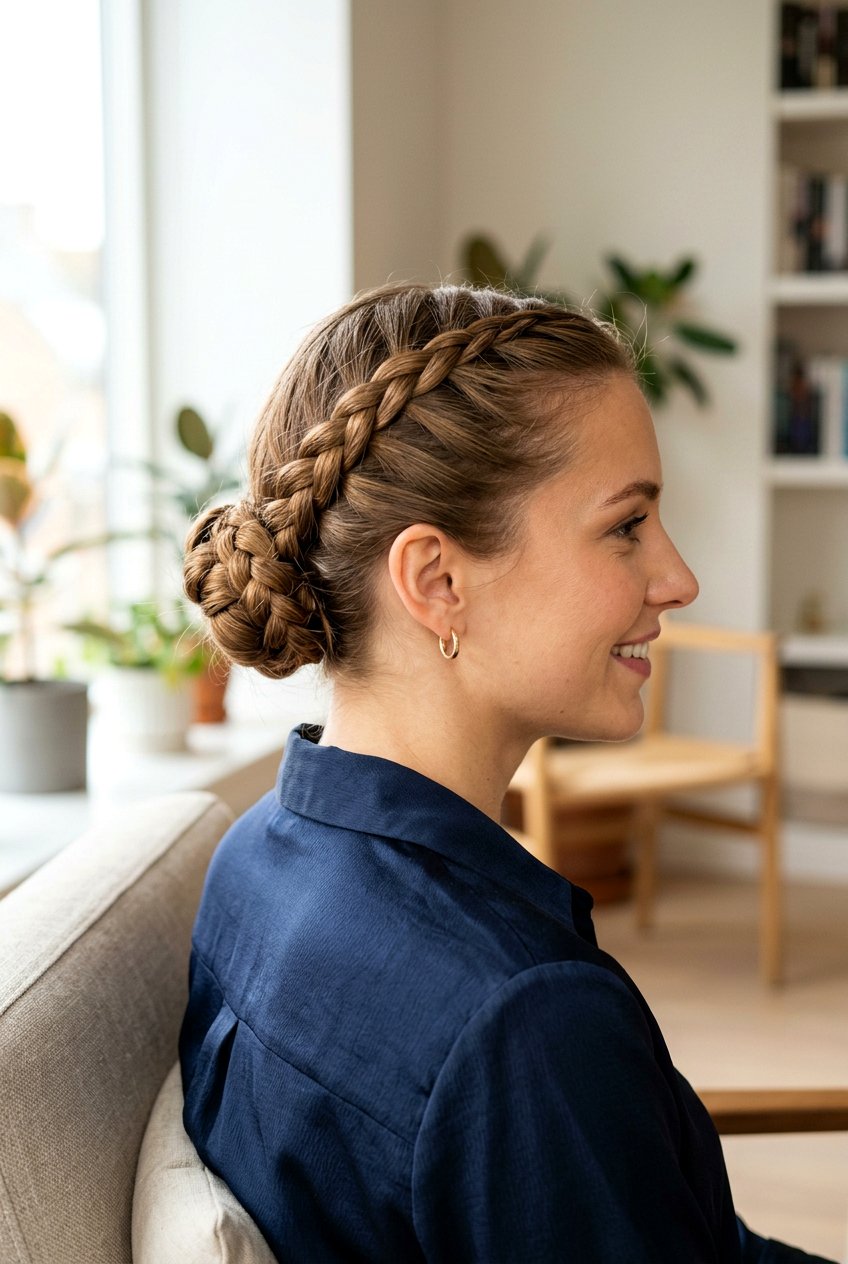 Braided Bun For Short To Medium Hair - 20 festive braid bun hairstyle - 20 festive braid bun hairstyle