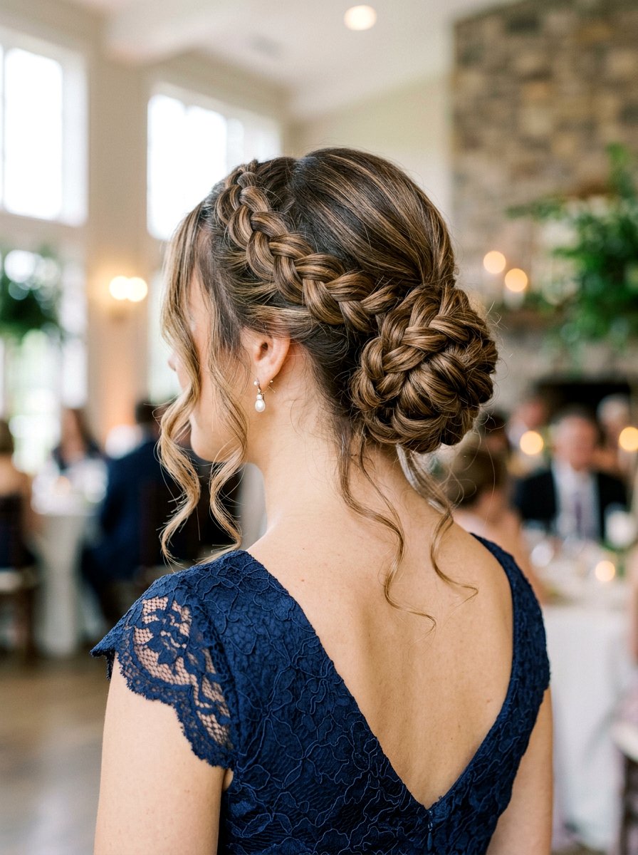 Braided Bun With Crown Braid And Loose Curls - 20 crown braid with loose curls - 20 crown braid with loose curls