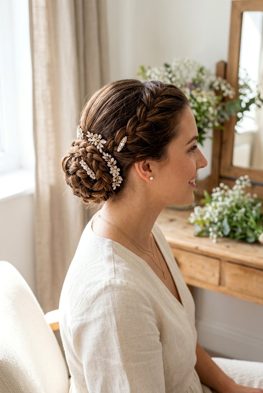 Braided Bun With Hair Accessories - 20 festive braid bun hairstyle - 20 festive braid bun hairstyle