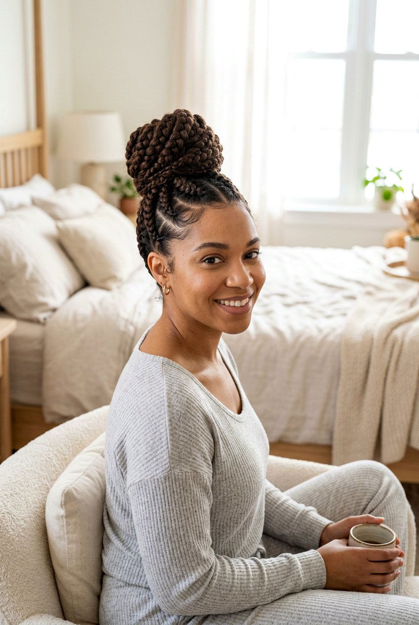 Braided Bun - 20 bedtime braid hairstyles for waves - 20 bedtime braid hairstyles for waves