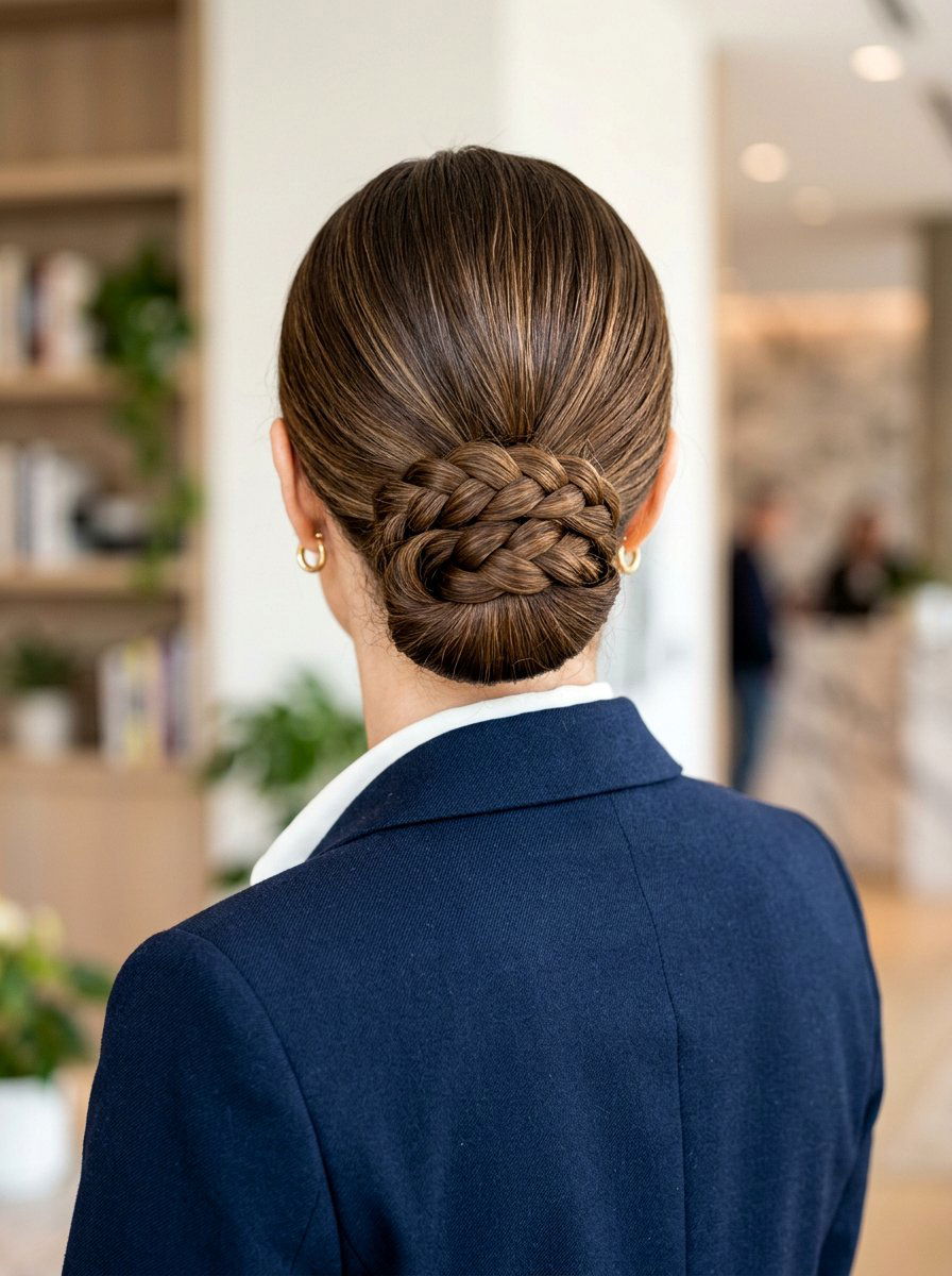 Braided Chignon - 20 work appropriate braid hairstyle - 20 work appropriate braid hairstyle