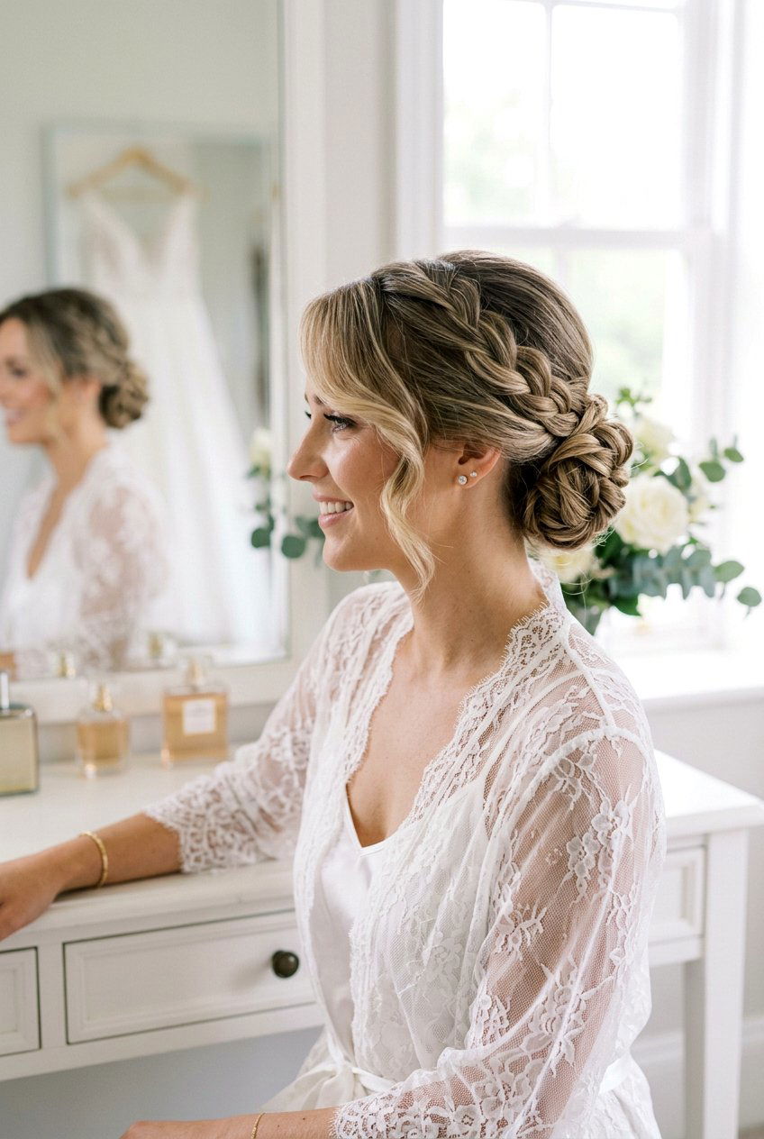 Braided Chignon Bun With Romantic Swoop - 20 braided bun with swoop bangs - 20 braided bun with swoop bangs