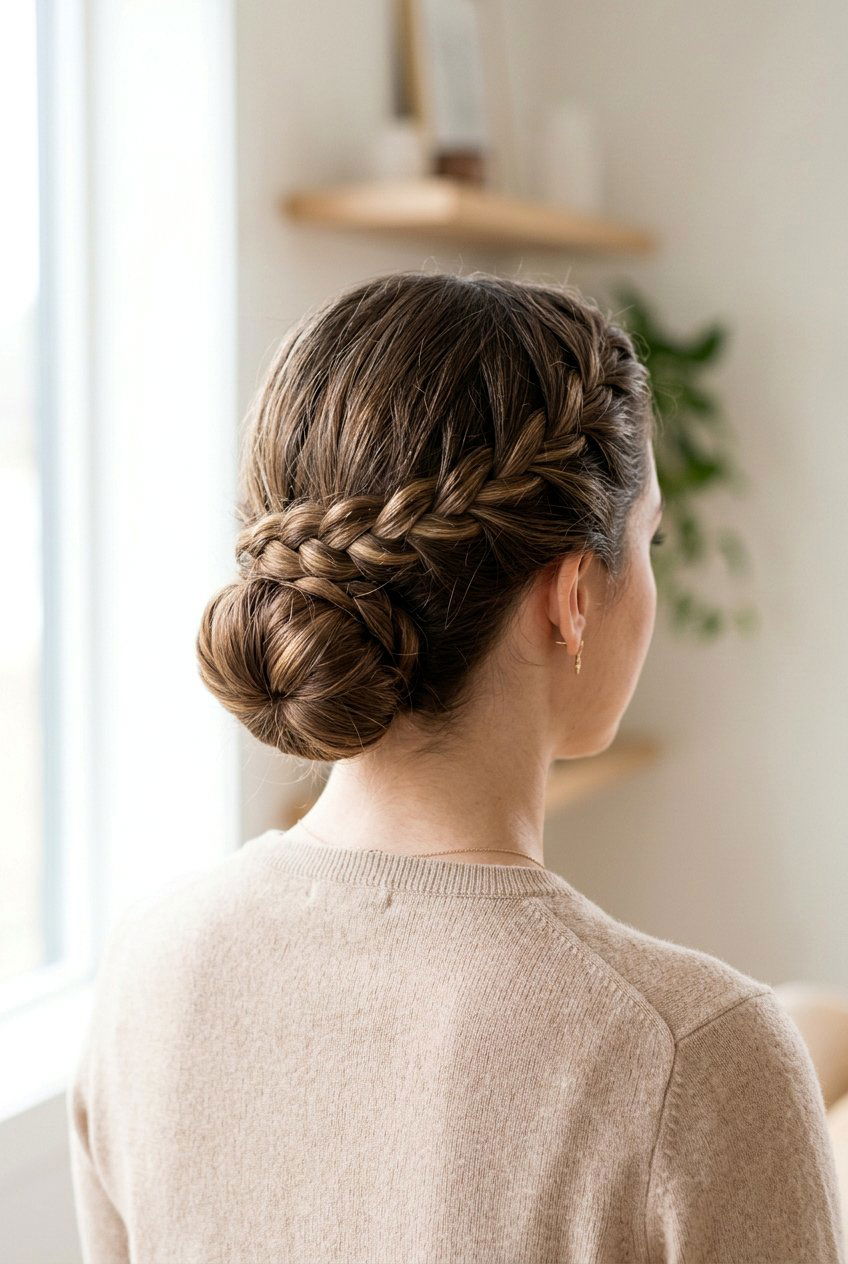 Braided Chignon Bun - 20 braided bun for office women - 20 braided bun for office women