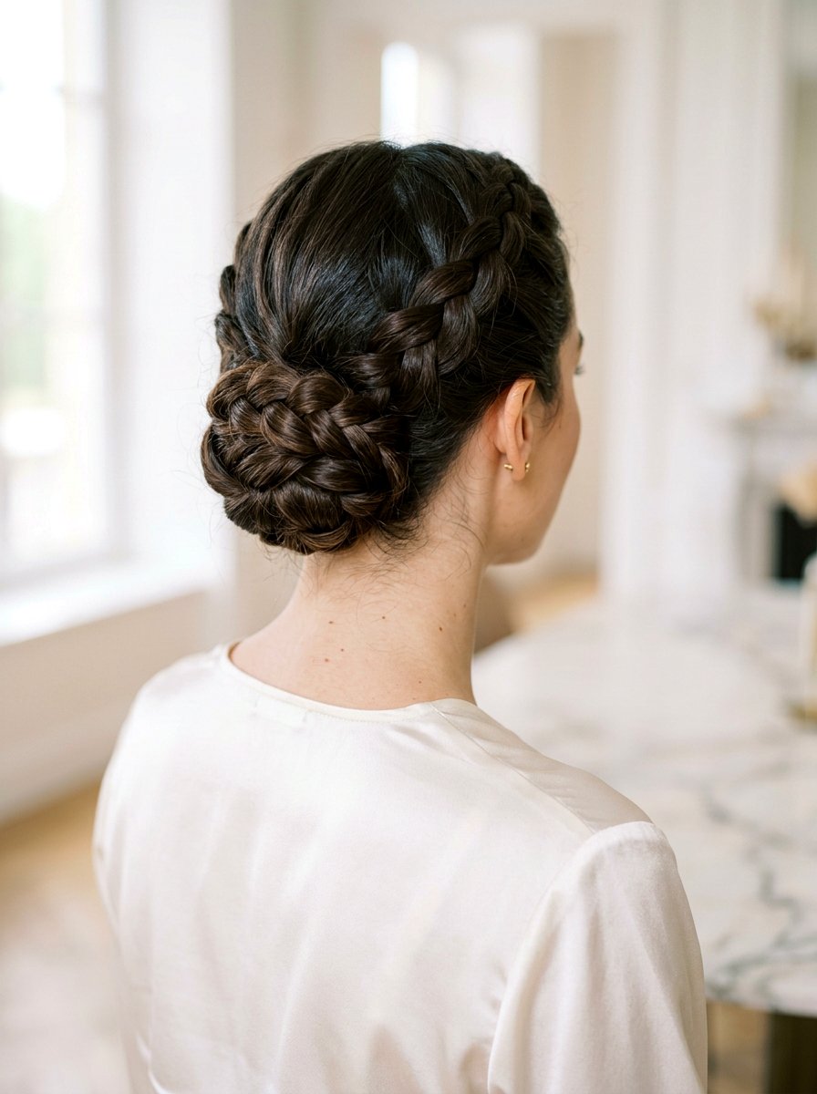 Braided Chignon Updo - 20 windy day braid hairstyle - 20 windy day braid hairstyle