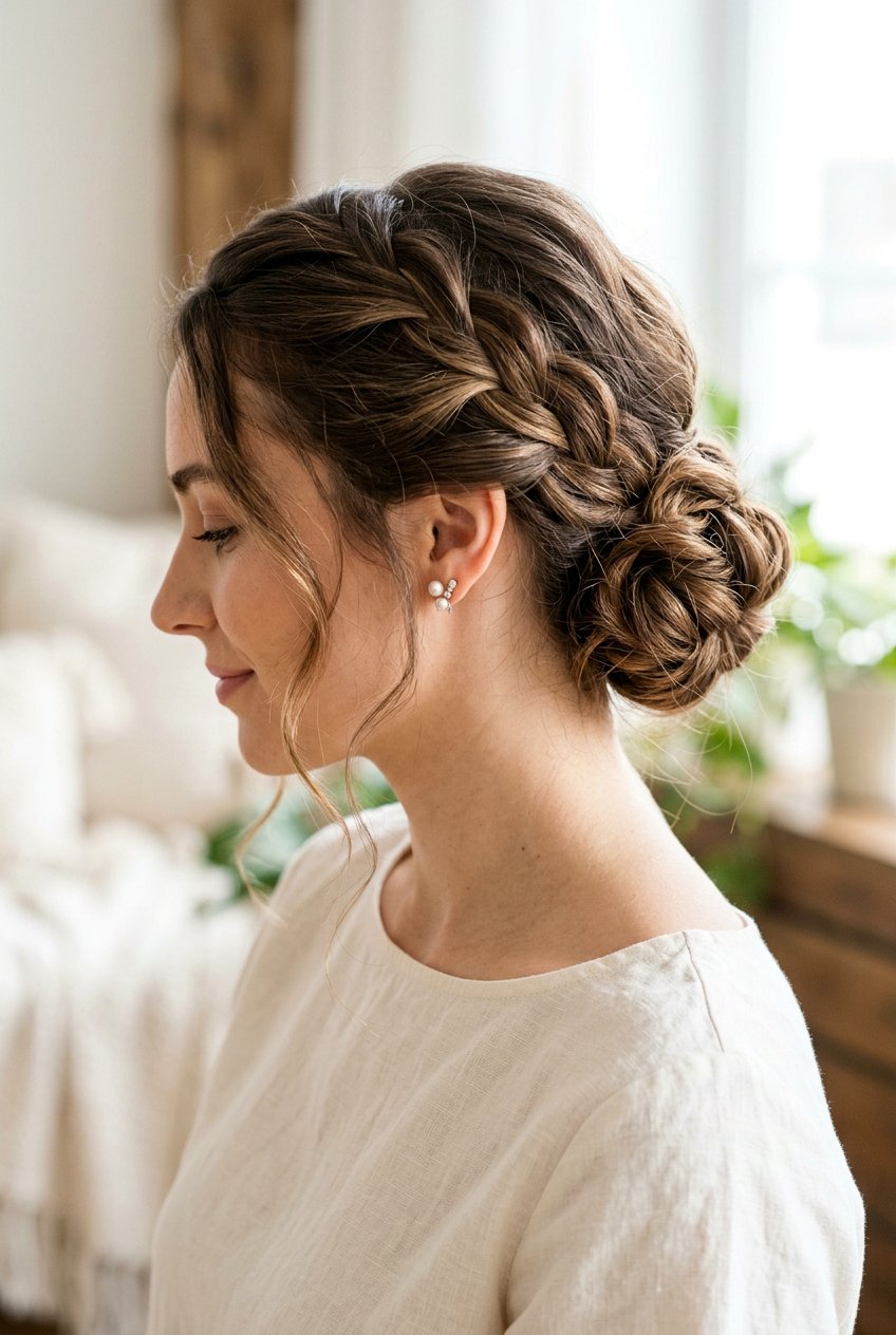 Braided Chignon Updo - 20 classic chignon hairstyle - 20 classic chignon hairstyle