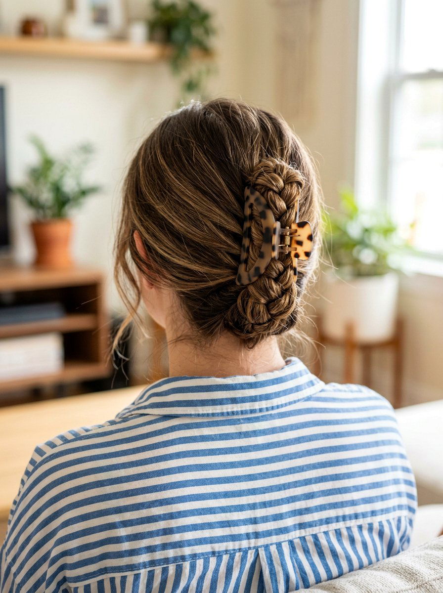 Braided Claw Clip Bun - 20 vacation hairstyle with claw clip bun - 20 vacation hairstyle with claw clip bun