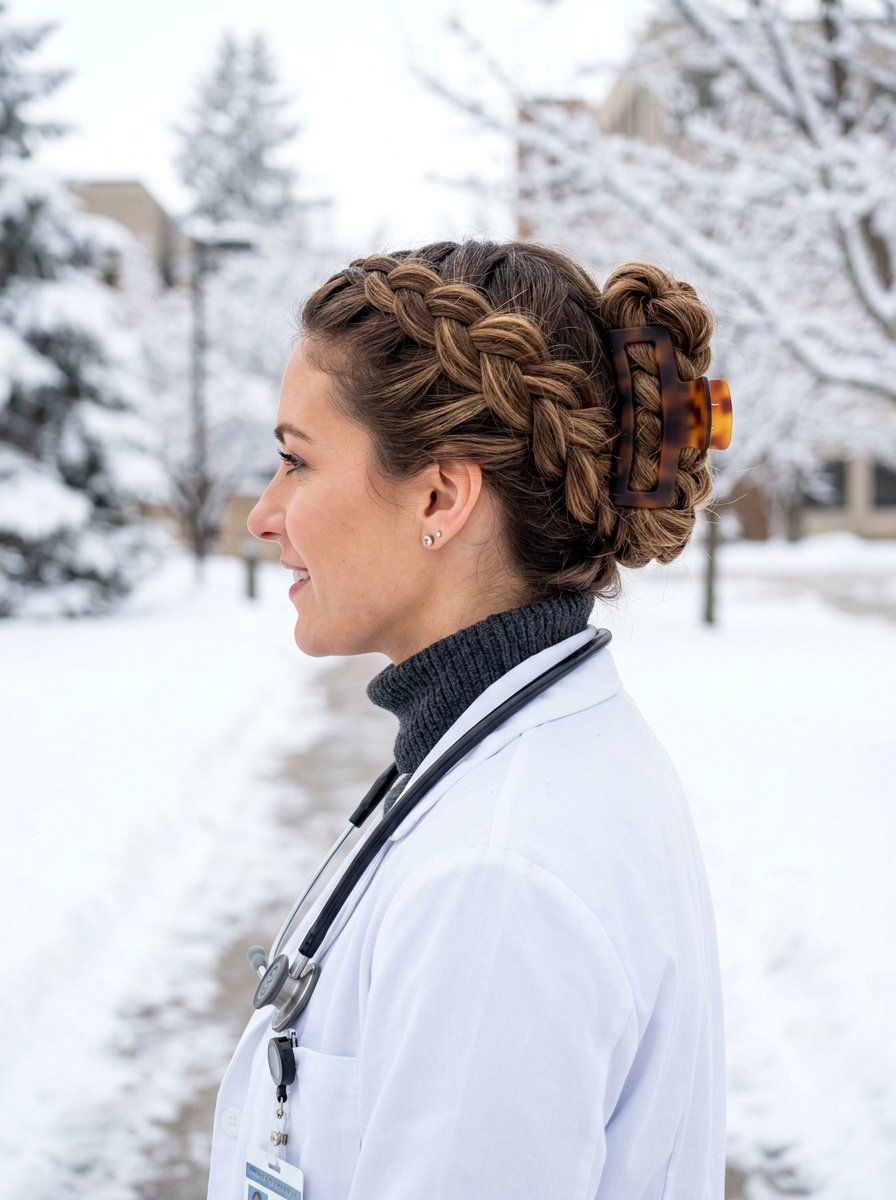 Braided Claw Clip Updo - 20 college girls easy claw clip hairstyle - 20 college girls easy claw clip hairstyle