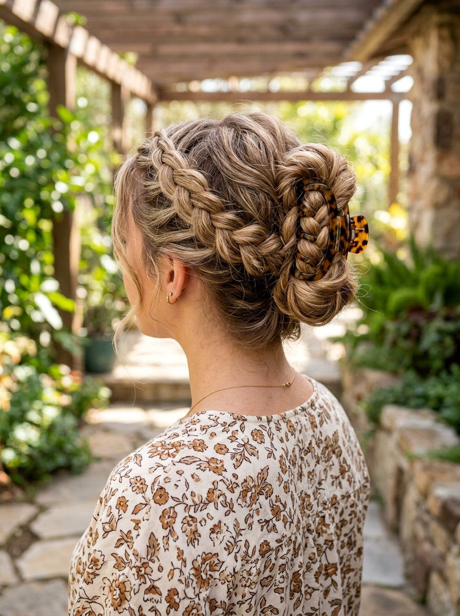 Braided Claw Clip Updo - 20 y2k claw clip updo - 20 y2k claw clip updo