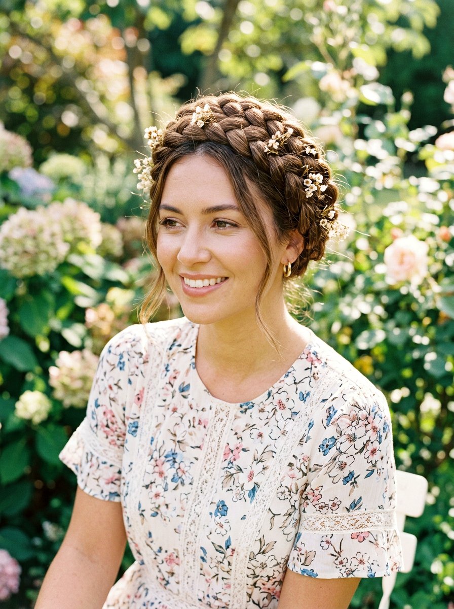 Braided Crown - 20 easy hairstyle for humid weather - 20 easy hairstyle for humid weather