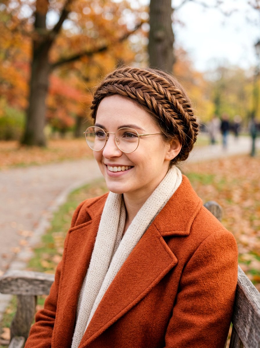 Braided Crown - 20 interview hairstyle with glasses - 20 interview hairstyle with glasses