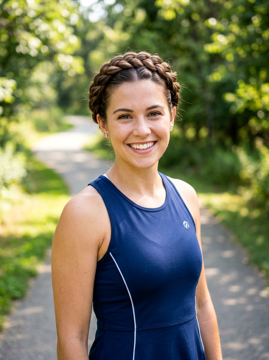 Braided Crown - 20 quick hairstyle for gym mornings - 20 quick hairstyle for gym mornings